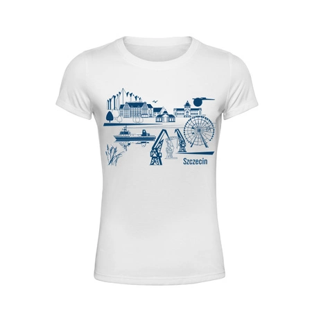 T-Shirt damski z panoramą Wałów Chrobrego
