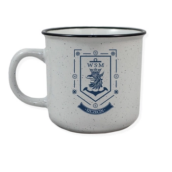 Kubek z logo Wyższej Szkoły Morskiej
