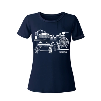 T-Shirt damski z panoramą Wałów Chrobrego