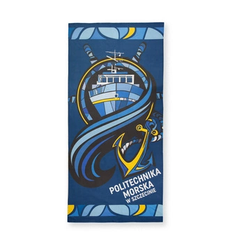 Ręcznik plażowy z motywami Politechniki Morskiej w Szczecinie