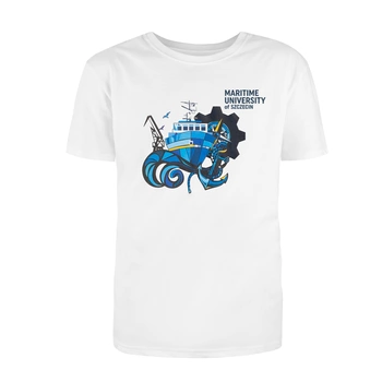 T-Shirt męski z wizerunkiem statku Nawigator XXI Politechniki Morskiej w Szczecinie